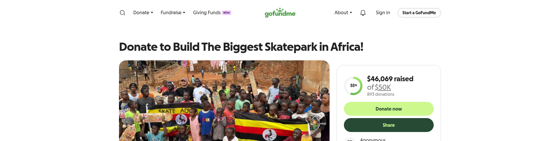GoFundMe campaign thumbnail